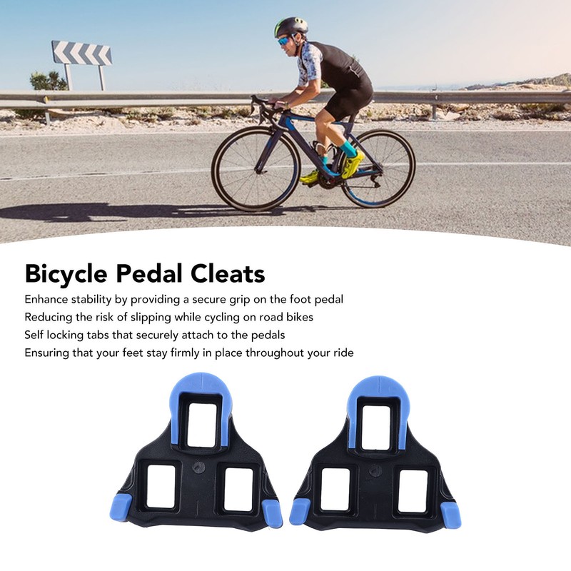 Bicycle Cleats Enhance Stability Grip Foot Pedal Self Locking Tabs