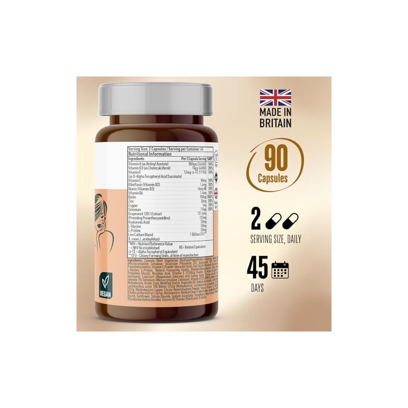 Vedic Skin Hair Nails Beauty Complex | 16-in-1 Vegan Capsules