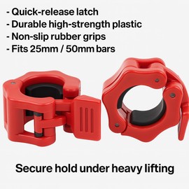 Spinlock Collars Pair Barbell Dumbbell Clips Bar Locks Weight Clamps 25mm 50mm | Standard Weight Lifting Dumbbell Barbell Bar Quick Release Lock (Blue, Diameter: 25mm)
