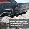 4PCS Car Rear Bumper Shark Fin Triangle Spoilers Universal Carbon