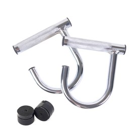 ZUKAM Metal Resistance Band Handles Pull Up Handle with Grip Tapes, Heavy Duty Industrial Grade Steel Knurled Surface Handles for Elastic Band Workouts (Chrome)