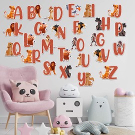 The Lion Kng Alphabet Wall Stickers – Lion-Inspired Animal Letters for Kids Room, Educational Jungle Theme Nursery Decor, Removable Safari Alphabet Decals for Boys & Girls