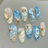 30 uñas postizas de verano para playa, estilo almendra, estilo