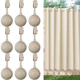 Shimeyao 18 Pack 3.6 oz Heavy Duty Curtain Weights Outdoor Overweight Drapery Stainless Steel Clips Down Curtain for Patio Pergola Cabana Gazebo Shower Curtains Tablecloth Garden Flag(Khaki)