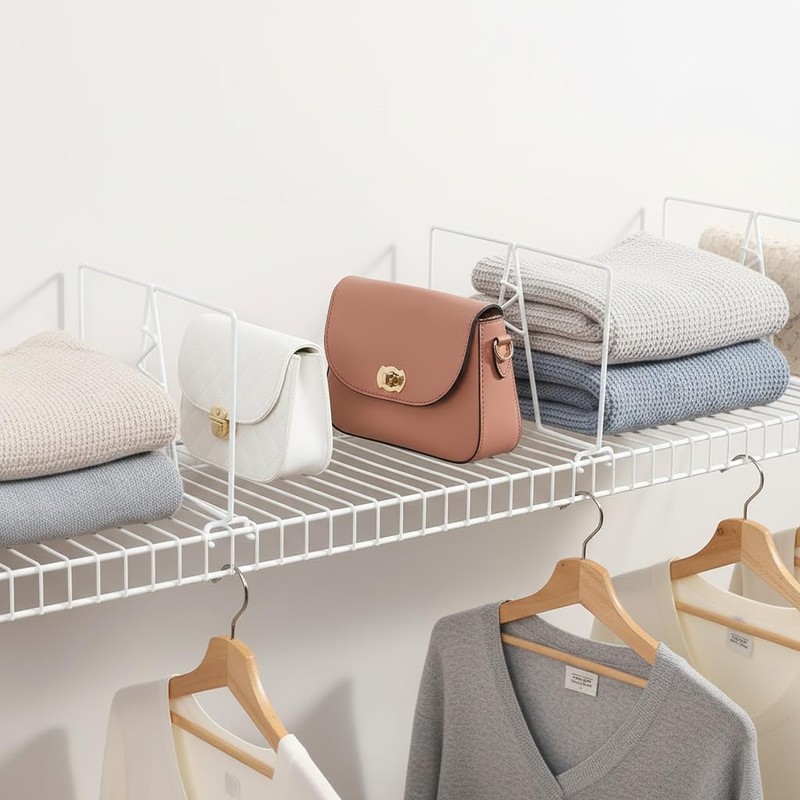 ziroland Wire Shelf Dividers - White Closet Organization & Storage