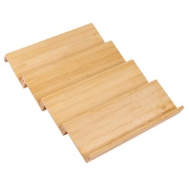 Bamboo Spice Drawer Organizer, 4 Tier Stackable Spice Rack for Cabinet, Seasoning Storage Organization，13'' Wide