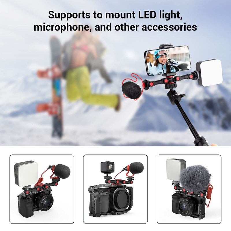 Dual Cold Shoe Mount by SmallRig, Extension Bar Universal Cold