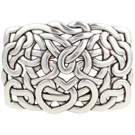 BELTINGER Belt Buckle Knot Design 4.0 cm Buckle Interchangeable Buckle Belt Buckle 40 mm Solid Press Stud Belt up to 4 cm, silver