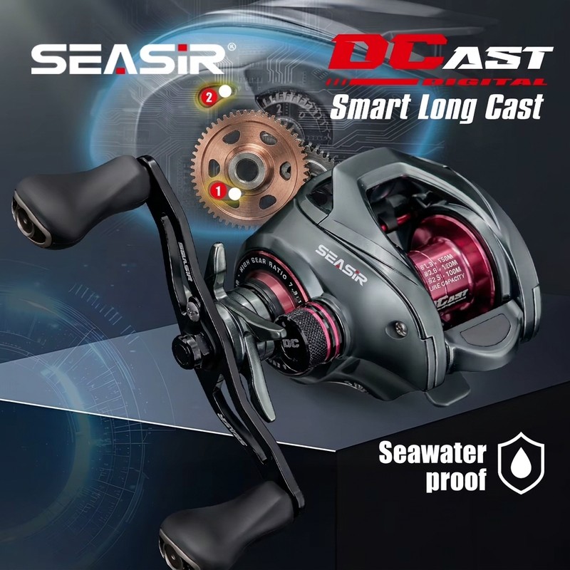 Carrete de pesca de lanzamiento SEASIR DCAST DC, con control