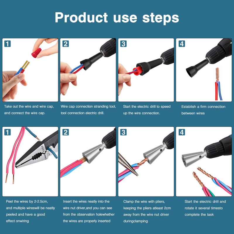 Wire Nut Twister,Wire Twisting Tool,Wire Nut Twiter for Drill,Spin Twist