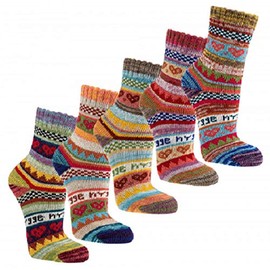 3 Pairs Colourful Norwegian Hygge Socks 90% Cotton, Colourful