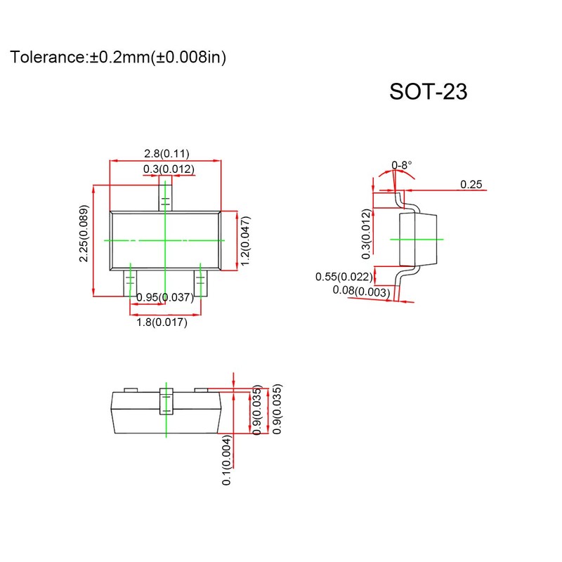 Chanzon 2SA1015 SOT-23 PNP Power BJT Bipolar Junction Transistor, SMD