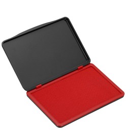 PATIKIL 6.7"x4.7" Large Stamp Pad, Washable Craft Ink Pad for Rubber Stamp Card Making Stamping Scrapbook Fingerprint Footprint Handprint Style 1, Red/Black