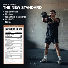 RAW Batido de proteínas listo para beber, café con leche moca - Bebidas proteicas listas para beber con aislado de proteína de suero de leche alimentado con pasto para después del entrenamiento - Be