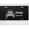 Laser Engraved Jeep Rubicon License Plate Black