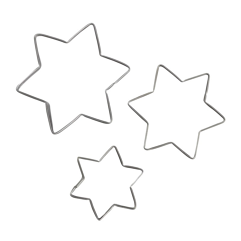 Tala Stainless Steel Star Design Cookie Cutters, Set of 3