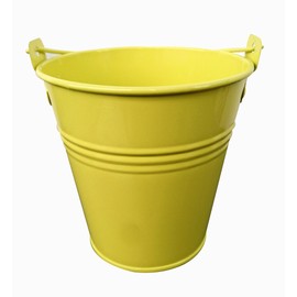 Spring life 11CM METAL TIN HERB FLOWER BUCKET POT PLANTER WEDDING FAVOURS SWEET TREE (yellow)