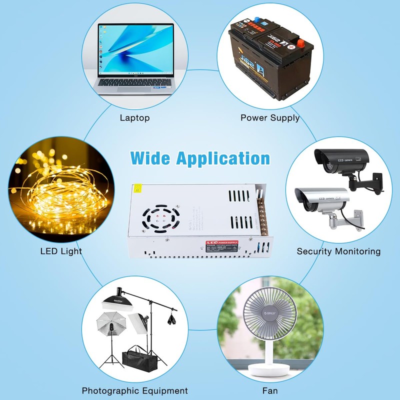 Hosyond 12V 50A 600W Universal Power Supply AC 110V/220V to