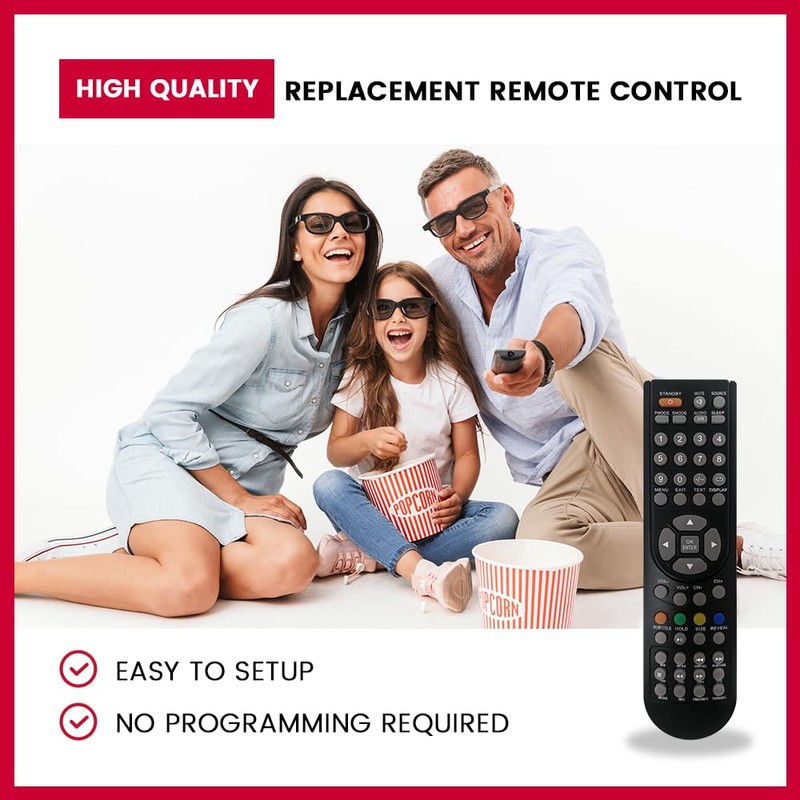 Replacement TV Remote Control For Evotel ELCD3210USB