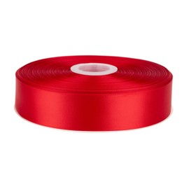 Fondersy 91 Meters Red Double Faced Satin Ribbon - 38mm Width for Wedding, Gift Wrapping, Floral Arrangement and Crafts