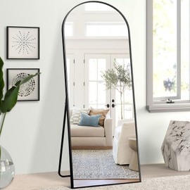 TREATLIFE HOME Sleek Full-Length Mirror for Self-Reflection and Style, Modern Design with Arch Stand, 63x20 Inch, Black