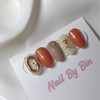 [Handmade Nail Tips] Orange Topping Nails - Square / [수제네일팁]