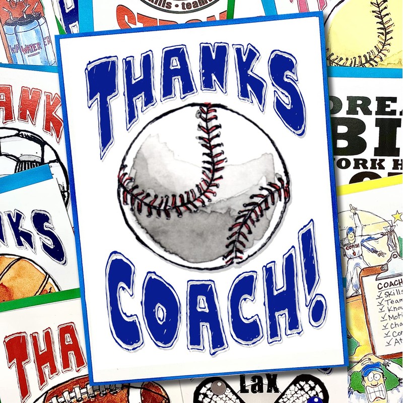 Play Strong Thanks Baseball Coach You're Awesome 3-Pack (5x7) Greeting