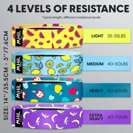Fabric Resistance Bands for Working Out – 4 Durable Exercise Bands for Women & Men, Non-Slip & Non-Pinching Workout Bands – Multiple Resistance Levels Booty Bands for Legs Butt Glutes Hips Abs & More