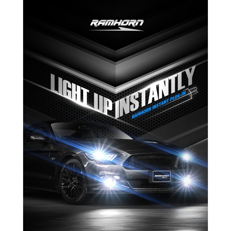 RAMHORN H7 Light Bulb, No Adapter Required High Speed Fan