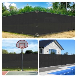 Bynbbur 4'x150' Privacy Fence Screen Net Fencing 95% Privacy Blockage Windscreen Fence Cover with Copper Grommet for Patio Backyard Garden Swimming Pool, Zip Ties Included, Black