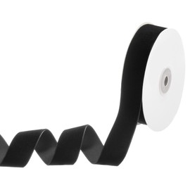M METERXITY Black Velvet Ribbon, 10 Yards 1" Wide Nylon Single Face Thin Velvet Ribbon for Gift Wrapping Wedding Bouquet Hair Bows Wreath Decoration DIY Crafts Fabric Ribbons