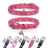 DILLYBUD Leather Cat Collar with Bell and Safety Elastic Strap,