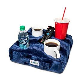 Cup Cozy Deluxe Pillow (Navy)- As Seen on TV-The World's Best Cup Holder! Keep Your Drinks Close and Prevent Spills. Use it Anywhere-Couch, Floor, Bed, Man cave, car, RV, Park, Beach and More!