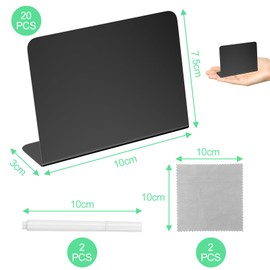 Lixiluxia Pack of 20 Price Tags, Stand Up Chalkboard, Small, Buffet Signs for Labelling, Reserved Signs Catering, Small Table Signs, Price Board Small, Mini Chalkboards (10 x 7.5 cm)