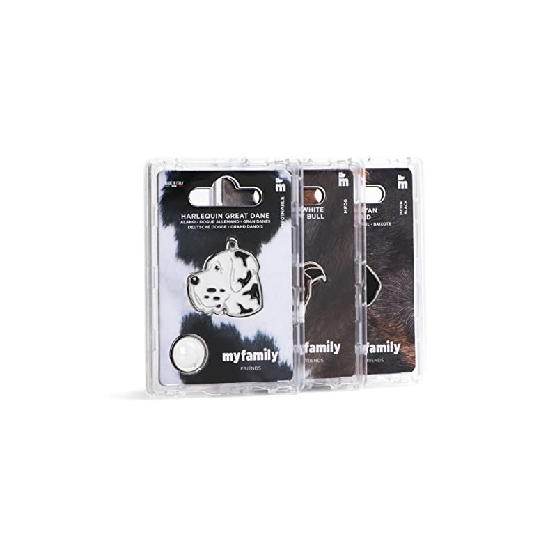 My Family Dog Tag Made in Italy, Jack Russel Black