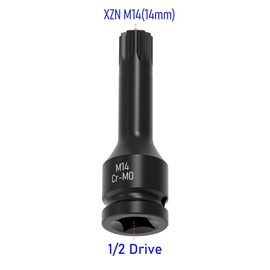Skweawert 1/2" Drive M14(14mm) XZN Impact Triple Square Spline Bit Socket Metric 3" Length Cr-Mo Steel Air Drive Lengthen Screwdriver Socket Adapter Use with Impact Drivers or Ratchets