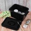 Ysmiltion 6 Quarts Black Plastic Storage Bins, Latching Box with