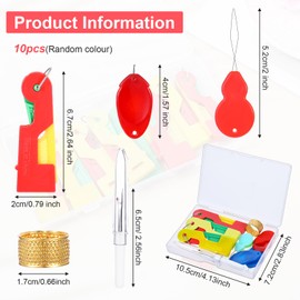 10Pcs Automatic Needle Threader, New Simple Sewing Needle Threaders, Plastic Needle Threaders Automatic Needle Threading Device Needle Threaders for Sewing Embroidery