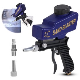 Ziopetru Ziopetru Sand Blaster Gun - Gravity Feed Sandblaster Gun for Metal, Wood Paint/Rust Removal and Glass Etching - Handheld Sand Blaster Gun for Air Compressor, Up to 70-150 PSI Blasting Media, Blue