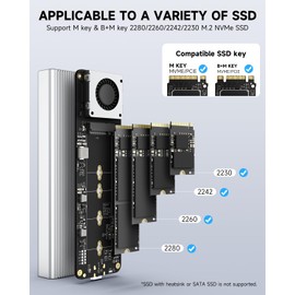 iDiskk Professional - Carcasa SSD M.2 NVMe de 40 Gbps para M1 M2 Pro/Max, carcasa externa de aleación de aluminio SSD compatible con Thunderbolt 3/4 USB 3.2/3.1/3.0/tipo C, compatible con hasta 8 TB