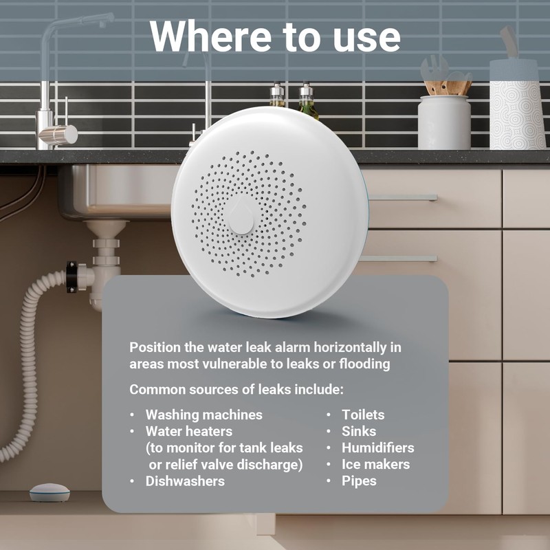 FireAngel FA7011 Water Leak Sensor - Water Leak Detector -