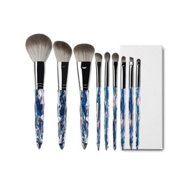 OXOAMP Brocha de Maquillaje 9 manijas Transparentes Base Multifuncional Rubor Corrector delineador de Ojos Herramientas de Maquillaje Pinceles para...