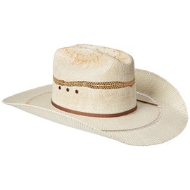 ARIAT Unisex Adult Two-Tone Bangora Open Brim Cowboy Hat, Natural/Tan, 6-7/8