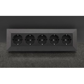 ChiliTec ChiliTec Steckdosenblock Ecksteckdose 5-Fach Schutzkontaktsteckdose Aufbau Unterbau Schwarz