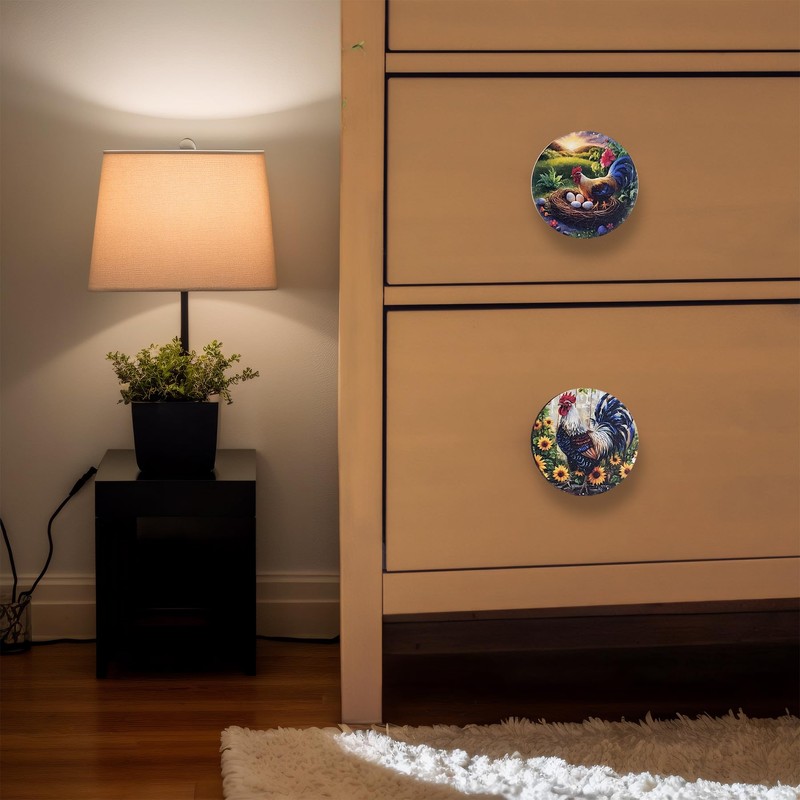 JamJam Set of 8 1.8" Wooden Farmhouse Cabinet Knobs Rustic