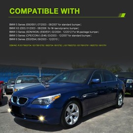 TOPTHAN Fog Light LED for 3 Series (SDN/WGN) (E90/E91) 2004-2012 For M-package bumper/3 Series (CPE/CONV) (E46) 2003-2007/6 Series (E63/E64) 2003-2010/5 Series (E60/E61) 2003-2010/5 Series (E60/E61)