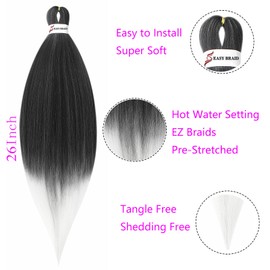 Cybelleza Pre-Stretched Braiding Hair Simple Braids 26 Inch 1 Pack Professional Hair Extensions Hot Water Synthetic Fiber Crochet Braided Hair Yaki Texture Itch Free Long