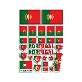 A4 Sticker Sheet Portugal Flags Vinyl Stickers - Portuguese Country Europe World National Flag Vacation Travel Holiday Car Aesthetic #80027