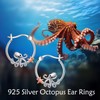 POPLYKE Octopus Earrings for Women Sterling Silver Octopus Earrings Beach