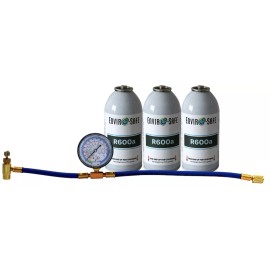 Enviro-Safe R600a, R600 Refrigerant Charging Kit w/ R600 Charging Gauge (3 Pack)